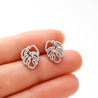 1 Pair Simple Style Flower Plating 304 Stainless Steel 18K Gold Plated Ear Studs