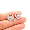 1 Pair Simple Style Flower Plating 304 Stainless Steel 18K Gold Plated Ear Studs