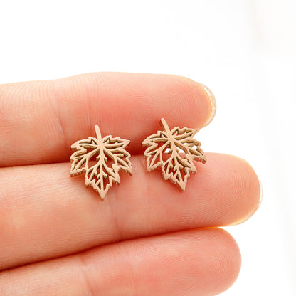 1 Pair Simple Style Flower Plating 304 Stainless Steel 18K Gold Plated Ear Studs