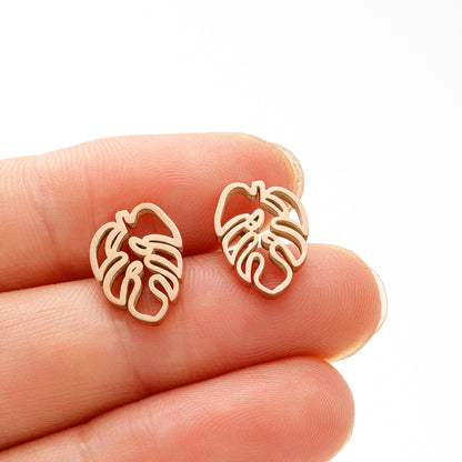 1 Pair Simple Style Flower Plating 304 Stainless Steel 18K Gold Plated Ear Studs