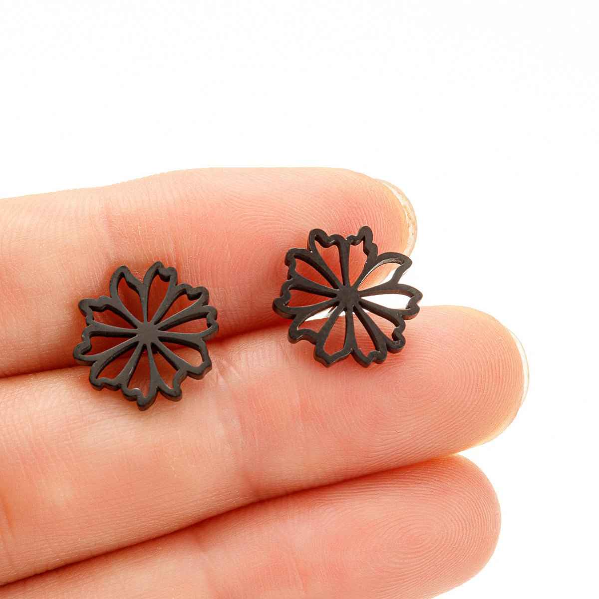 1 Pair Simple Style Flower Plating 304 Stainless Steel 18K Gold Plated Ear Studs