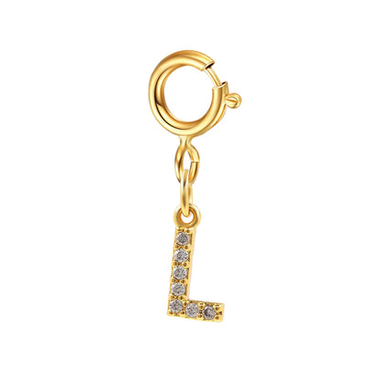 Basic Letter Stainless Steel Copper Zircon Pendant Necklace In Bulk