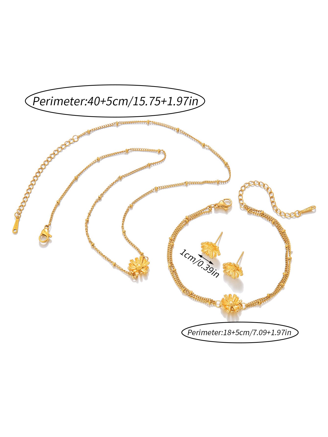Simple Style Flower Alloy Plating Inlay Zircon 18k Gold Plated Women's Jewelry Set