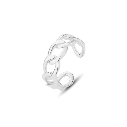 Shiny Solid Color Sterling Silver Plating Open Rings