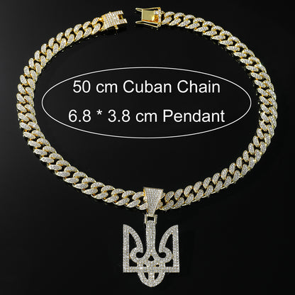 Hip-hop Geometric Alloy Plating Inlay Artificial Diamond Gold Plated Silver Plated Men's Pendant Necklace