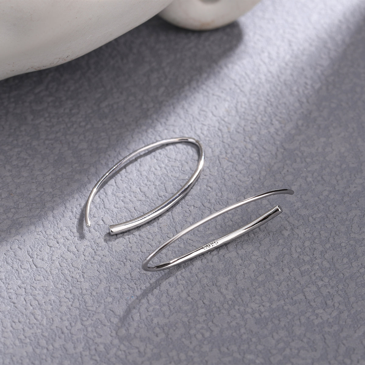 1 Pair Elegant Solid Color Plating Sterling Silver Ear Studs