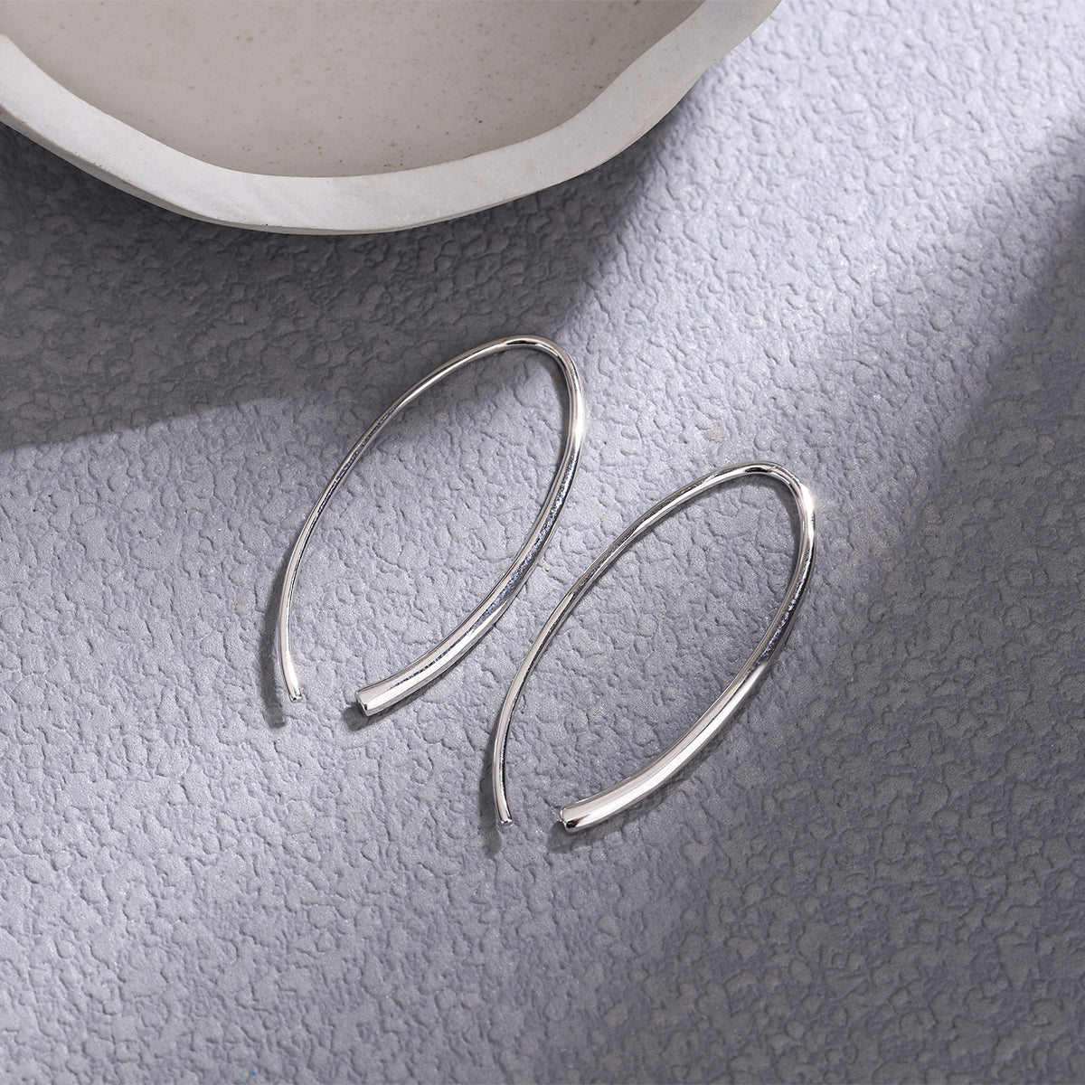 1 Pair Elegant Solid Color Plating Sterling Silver Ear Studs