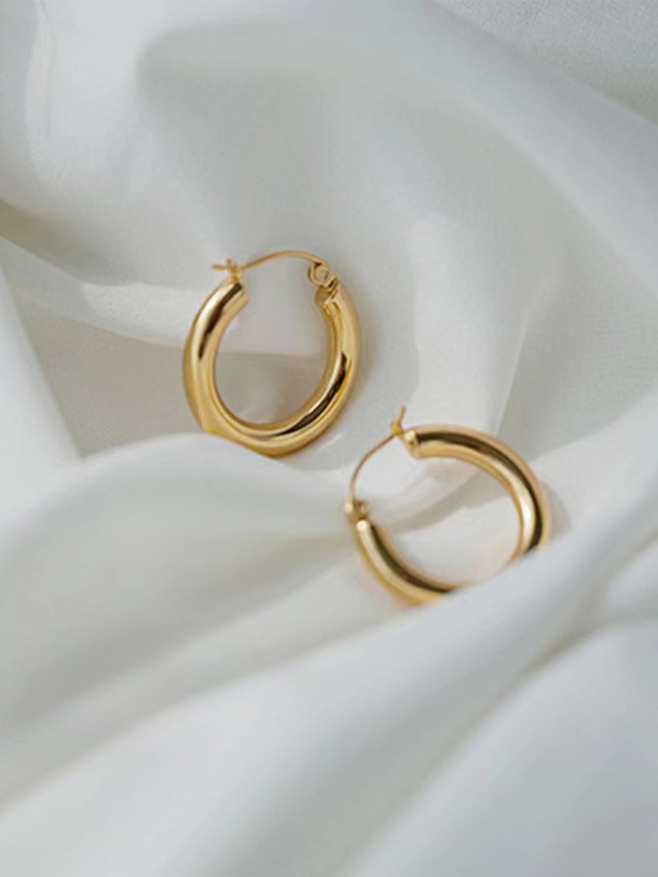 1 Pair Ig Style Simple Style Circle Plating Stainless Steel 18k Gold Plated Hoop Earrings