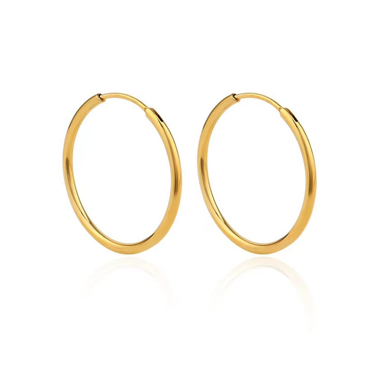 1 Pair Elegant Simple Style Circle Plating Sterling Silver Gold Plated Silver Plated Hoop Earrings