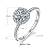 Simple Style Solid Color Sterling Silver Plating Diamond Moissanite White Gold Plated Rings