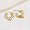 1 Pair Ig Style Basic Heart Shape Plating Stainless Steel 18k Gold Plated Earrings