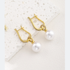 1 Pair Vintage Style Simple Style Shiny Geometric Plating Inlay Imitation Pearl Copper Zircon 18k Gold Plated Drop Earrings