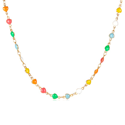 Bohemian Colorful Stainless Steel Enamel Necklace