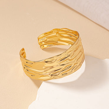 Hip-hop Round Alloy Plating Gold Plated Women's Bangle