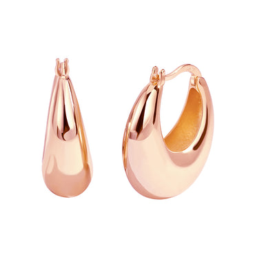 1 Pair Casual Elegant Commute Solid Color Scallop Plating Copper 18k Gold Plated Hoop Earrings