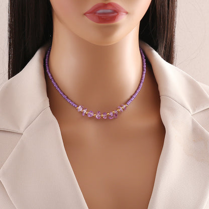 Elegant Lady Irregular Natural Stone Beaded Necklace