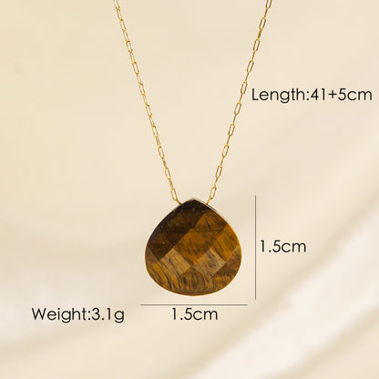 Elegant Simple Style Water Droplets Stainless Steel Plating 14k Gold Plated Pendant Necklace