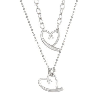 Vintage Style Simple Style Heart Shape 14k Gold Plated Alloy Wholesale Double Layer Necklaces