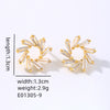 1 Pair Ig Style Y2k Simple Style Windmill Plating Inlay Copper Zircon Gold Plated Ear Studs