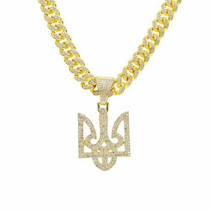 Hip-hop Geometric Alloy Plating Inlay Artificial Diamond Gold Plated Silver Plated Men's Pendant Necklace