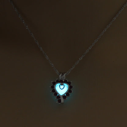 Shiny Geometric Moon Alloy Luminous Women's Men's Necklace 1 Piece