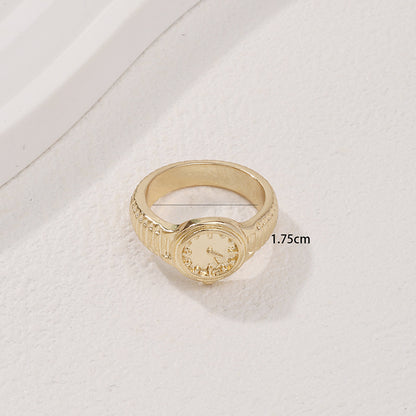 Retro Simple Style Clock Alloy Plating Women's Rings