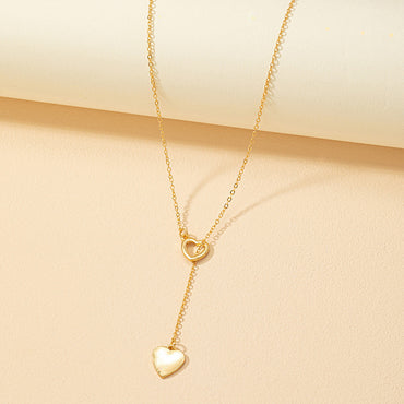 Sweet Simple Style Heart Shape Alloy Plating Gold Plated Women's Pendant Necklace