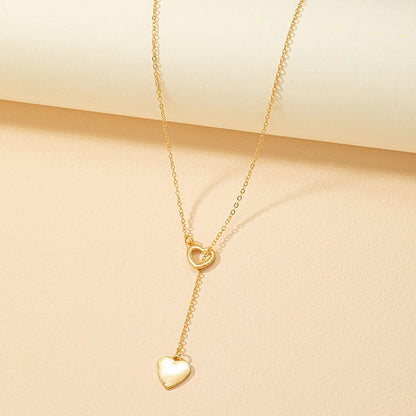 Sweet Simple Style Heart Shape Alloy Plating Gold Plated Women's Pendant Necklace