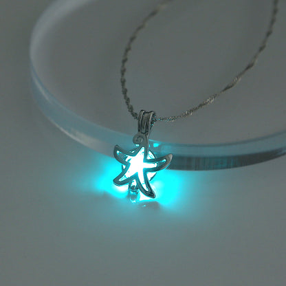 Shiny Geometric Moon Alloy Luminous Women's Men's Necklace 1 Piece