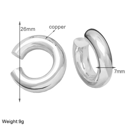 1 Pair Simple Style Round Plating Inlay Copper Zircon 18k Gold Plated Ear Cuffs