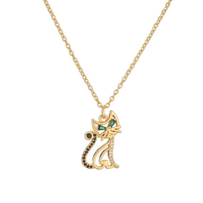 Ig Style Simple Style Tortoise Animal Bird Copper Plating Inlay Zircon Gold Plated Pendant Necklace