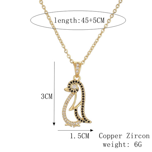 Ig Style Simple Style Tortoise Animal Bird Copper Plating Inlay Zircon Gold Plated Pendant Necklace