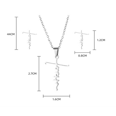 Wholesale Simple Style Cross Stainless Steel Jewelry Set