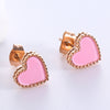 1 Pair Simple Style Heart Shape Plating Stainless Steel 18k Gold Plated Rose Gold Plated Ear Studs