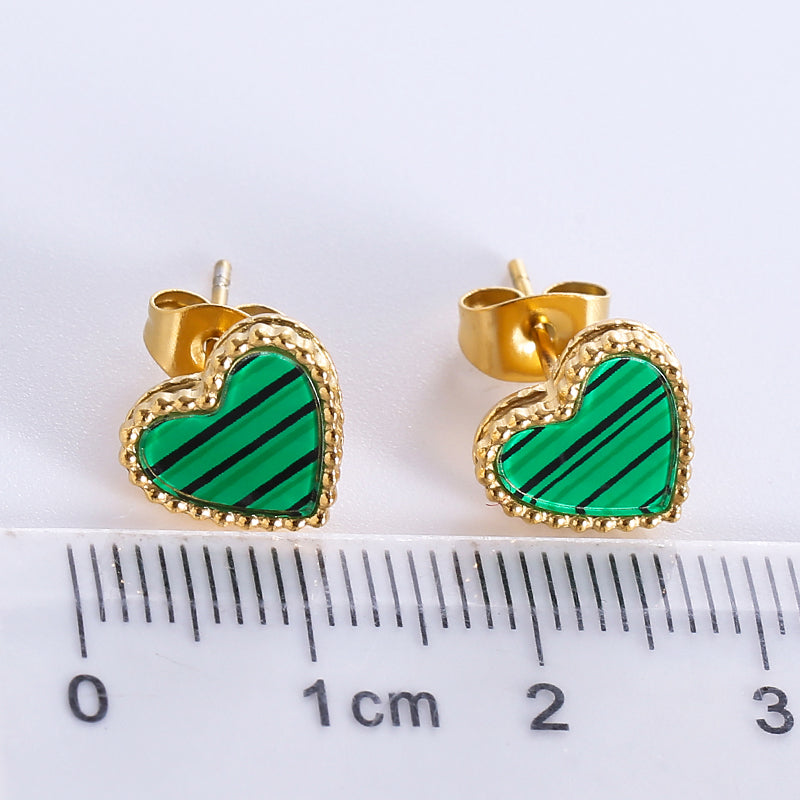 1 Pair Simple Style Heart Shape Plating Stainless Steel 18k Gold Plated Rose Gold Plated Ear Studs