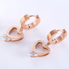 1 Pair Sweet Heart Shape Plating Inlay Stainless Steel Zircon 18k Gold Plated Rose Gold Plated Ear Studs