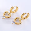 1 Pair Sweet Heart Shape Plating Inlay Stainless Steel Zircon 18k Gold Plated Rose Gold Plated Ear Studs