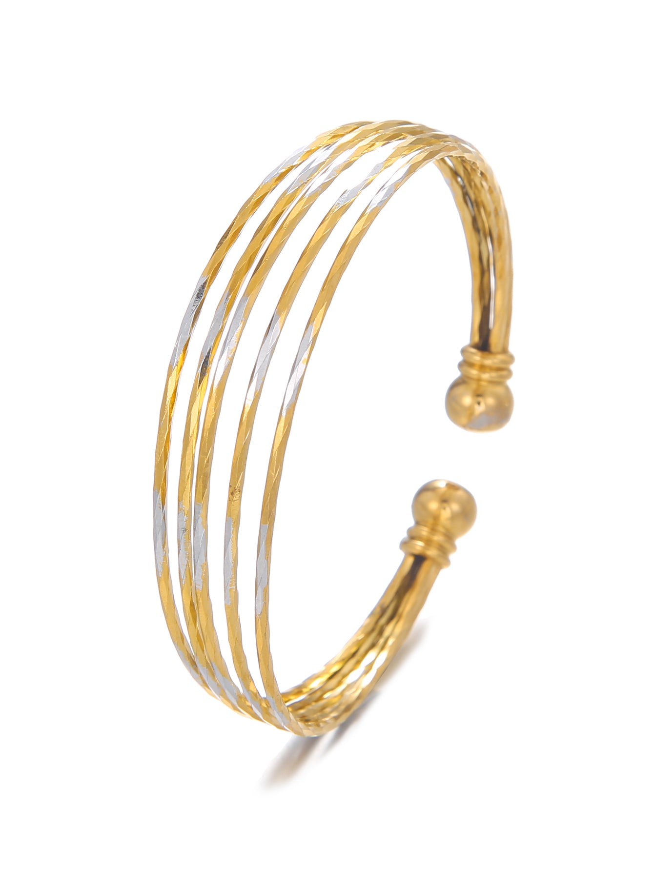 Simple Style Solid Color Stainless Steel Plating 18k Gold Plated Bangle