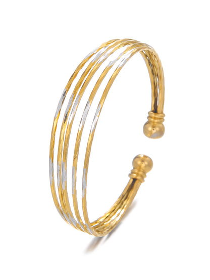 Simple Style Solid Color Stainless Steel Plating 18k Gold Plated Bangle