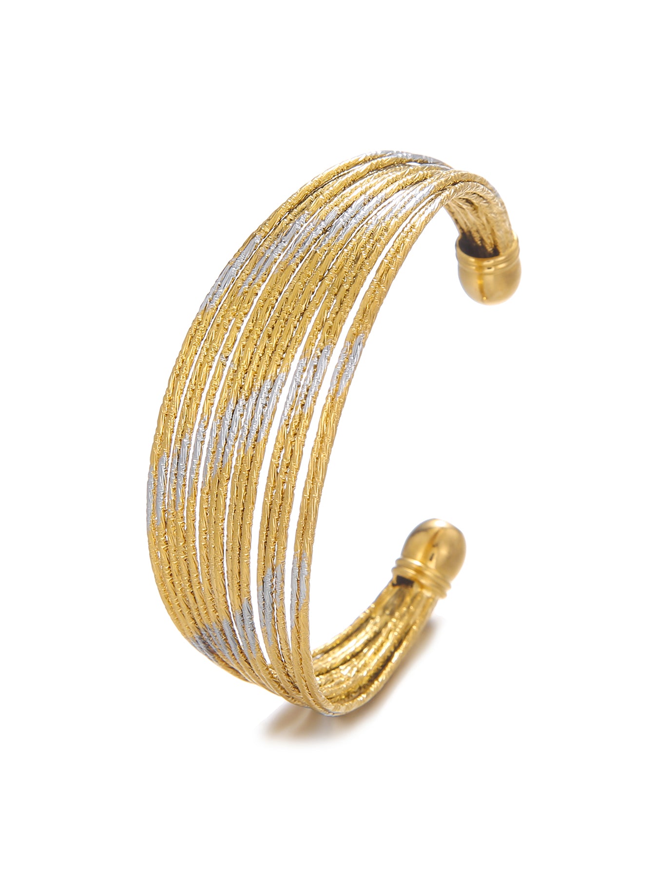 Simple Style Solid Color Stainless Steel Plating 18k Gold Plated Bangle