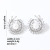 1 Pair Simple Style Flower Plating Inlay Copper Pearl Zircon White Gold Plated Ear Studs