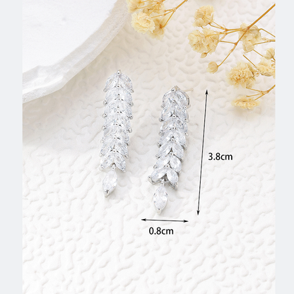 1 Pair Simple Style Shiny Grain Plating Inlay Copper Zircon Drop Earrings