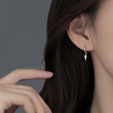 1 Pair Korean Style Solid Color Plating Alloy Silver Plated Drop Earrings