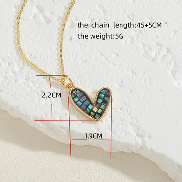 Simple Style Heart Shape Copper Plating Chain 14k Gold Plated Pendant Necklace