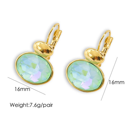 1 Pair Basic Retro Geometric Plating Inlay Stainless Steel Zircon 14k Gold Plated Drop Earrings