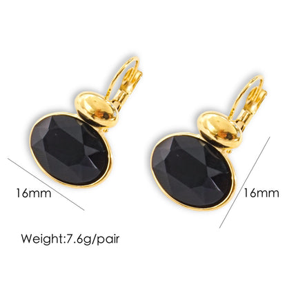 1 Pair Basic Retro Geometric Plating Inlay Stainless Steel Zircon 14k Gold Plated Drop Earrings