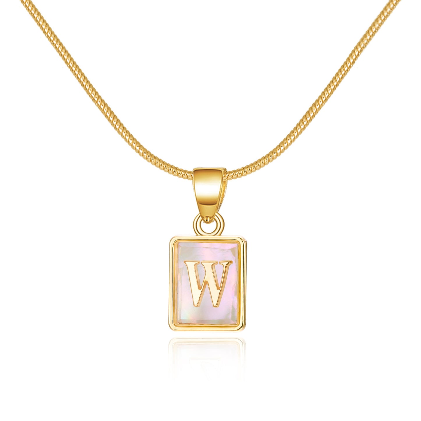 Basic Simple Style Letter Copper Plating Inlay Shell Gold Plated Pendant Necklace