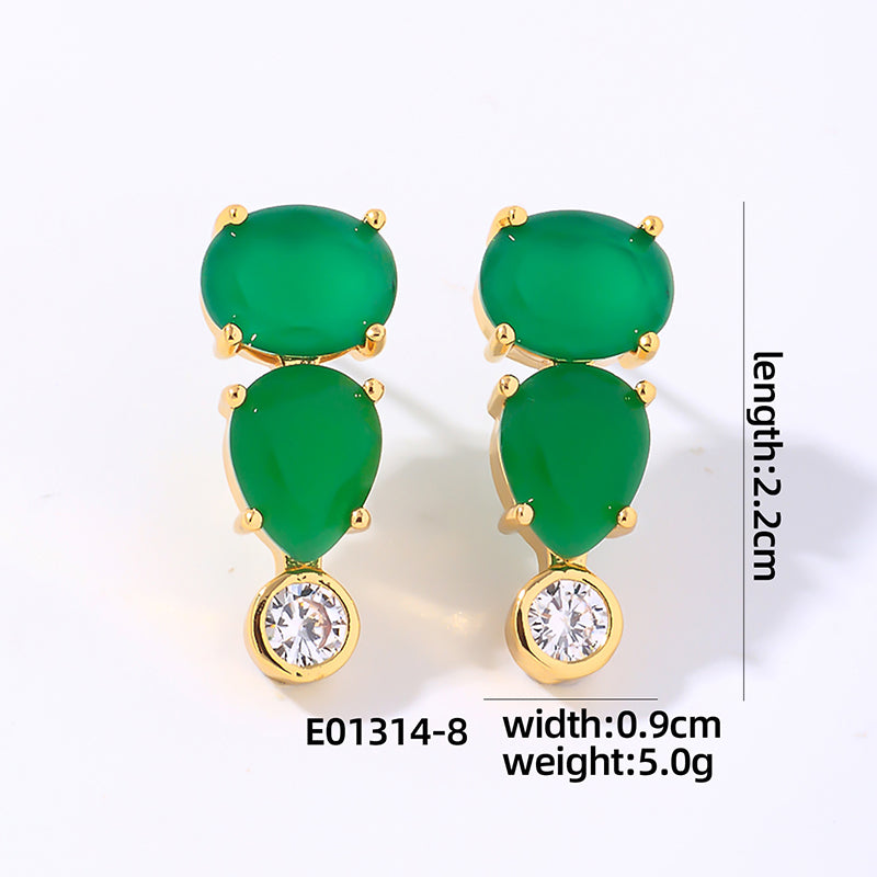 1 Pair Vintage Style Simple Style Water Droplets Plating Inlay Copper Zircon Gold Plated Drop Earrings