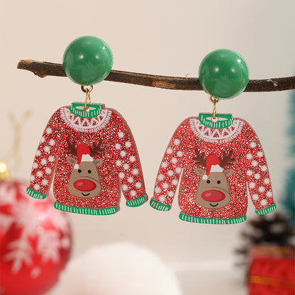 1 Pair Christmas Retro Santa Claus Arylic Drop Earrings