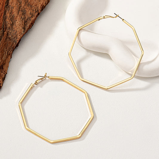 1 Pair Basic Lady Simple Style Hexagon Plating Alloy 14k Gold Plated White Gold Plated Earrings